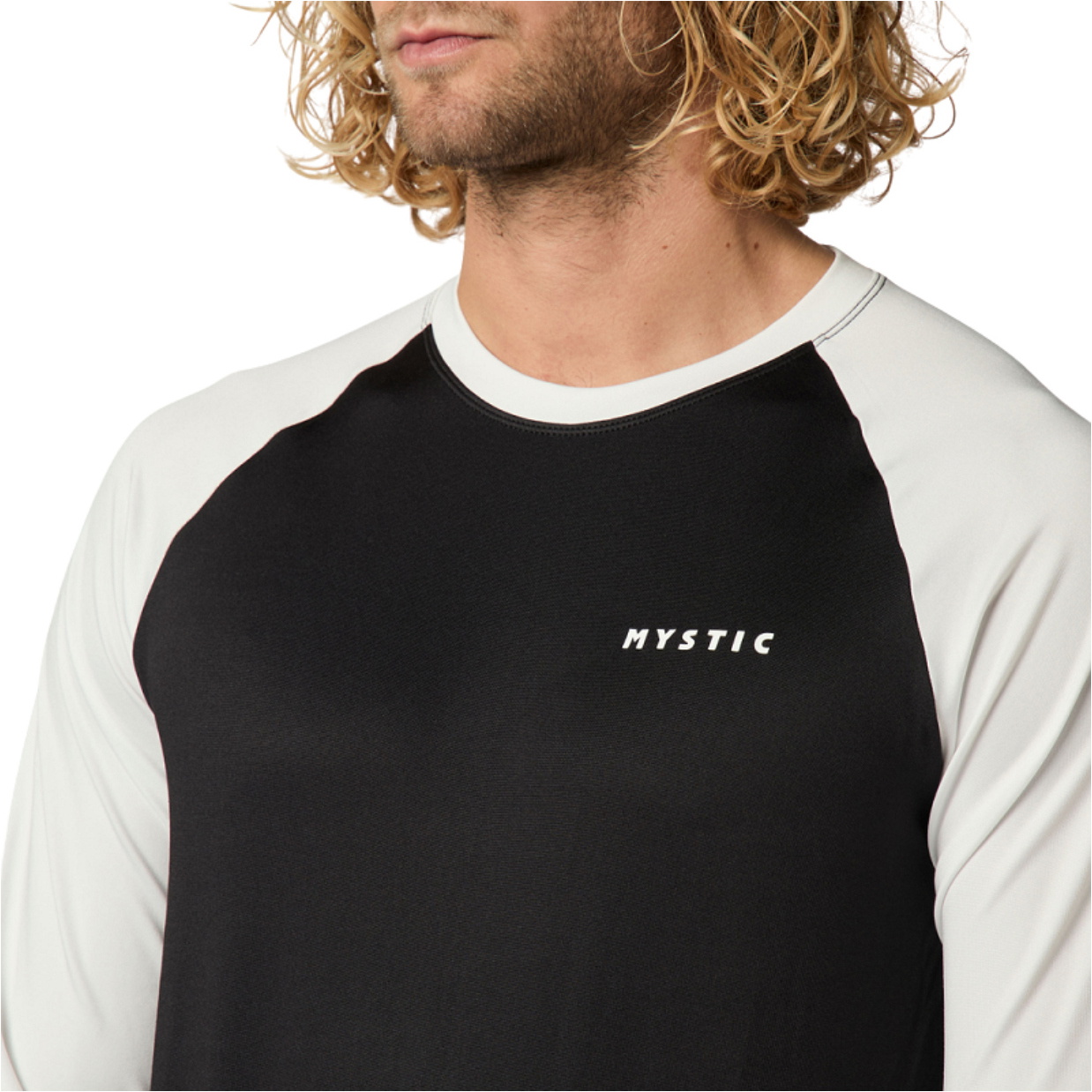 2025 Mystic Heren Bout Lange Mouw Quickdry Tee 35001.240157 - Black / White